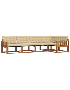 Set di divani con cuscino 5 pcs Naturale e Beige 2