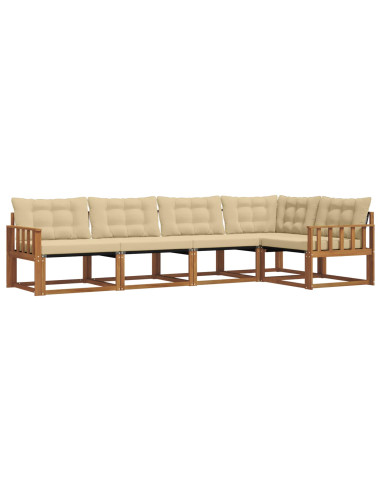 Set di divani con cuscino 5 pcs Naturale e Beige