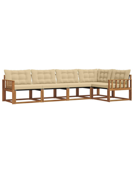 Set di divani con cuscino 5 pcs Naturale e Beige