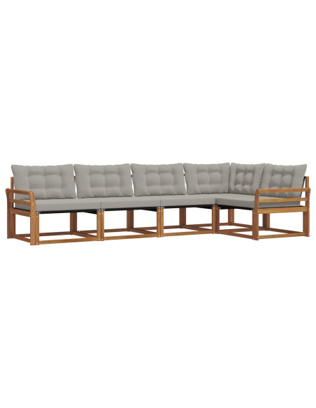 Set di divani con cuscino 5 pcs Grigio Naturale e Chiaro