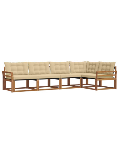 Set di divani con cuscino 5 pcs Naturale e Beige