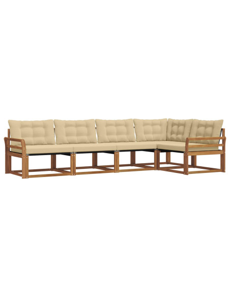 Set di divani con cuscino 5 pcs Naturale e Beige