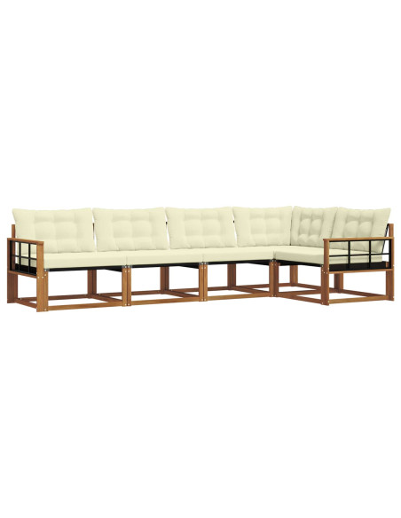 Set di divani con cuscino 5 pcs Naturale e Crema