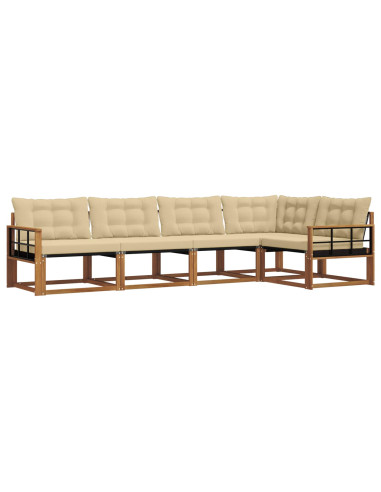 Set di divani con cuscino 5 pcs Naturale e Beige