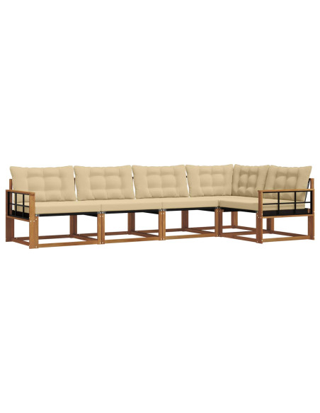 Set di divani con cuscino 5 pcs Naturale e Beige