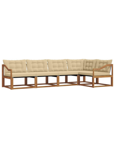 Set di divani con cuscino 5 pcs Naturale e Beige