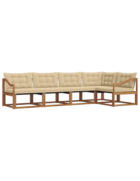 Set di divani con cuscino 5 pcs Naturale e Beige