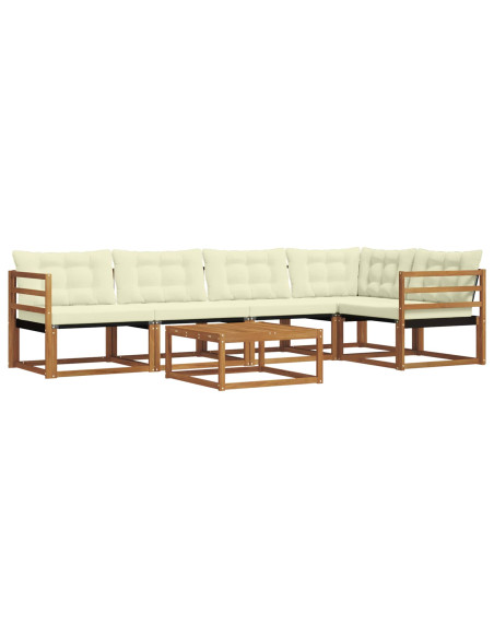Set di divani con cuscino 6 pcs Naturale e Crema