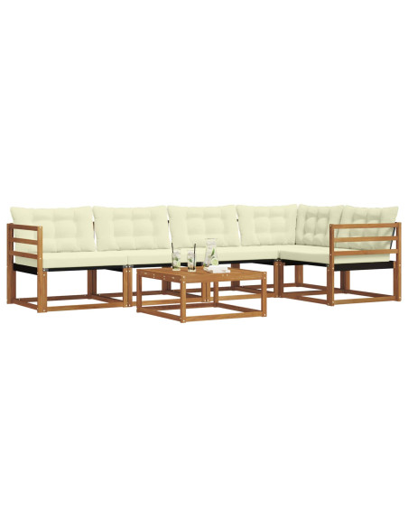 Set di divani con cuscino 6 pcs Naturale e Crema