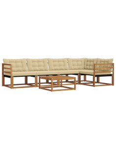 Set di divani con cuscino 6 pcs Naturale e Beige 2