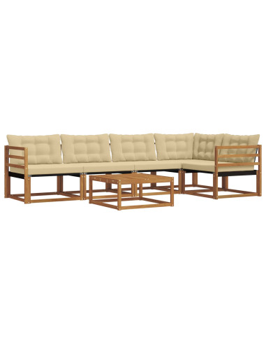 Set di divani con cuscino 6 pcs Naturale e Beige