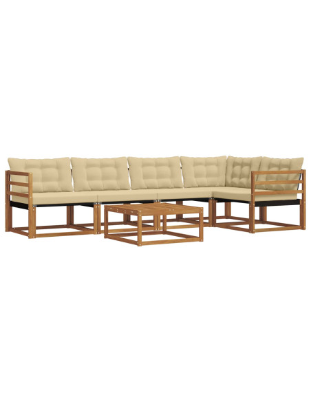 Set di divani con cuscino 6 pcs Naturale e Beige
