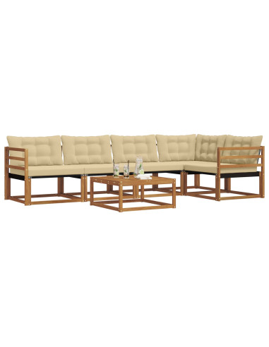 Set di divani con cuscino 6 pcs Naturale e Beige
