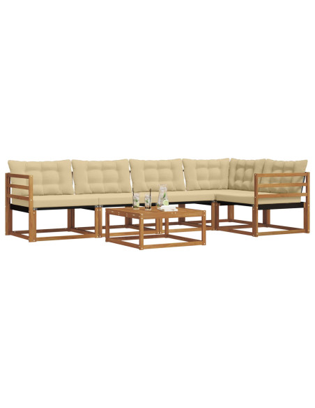 Set di divani con cuscino 6 pcs Naturale e Beige