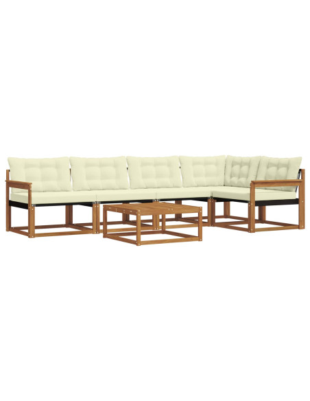 Set di divani con cuscino 6 pcs Naturale e Crema