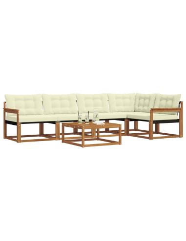 Set di divani con cuscino 6 pcs Naturale e Crema