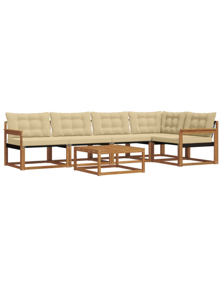 Set di divani con cuscino 6 pcs Naturale e Beige