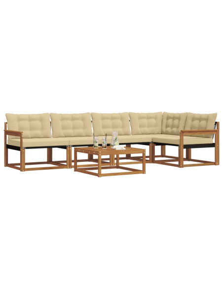Set di divani con cuscino 6 pcs Naturale e Beige