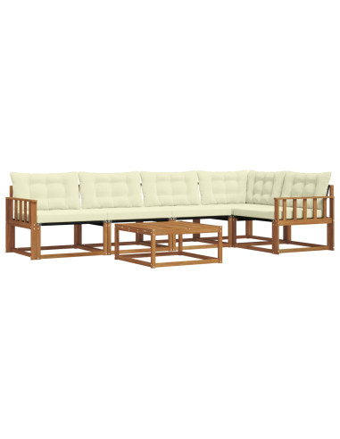 Set di divani con cuscino 6 pcs Naturale e Crema
