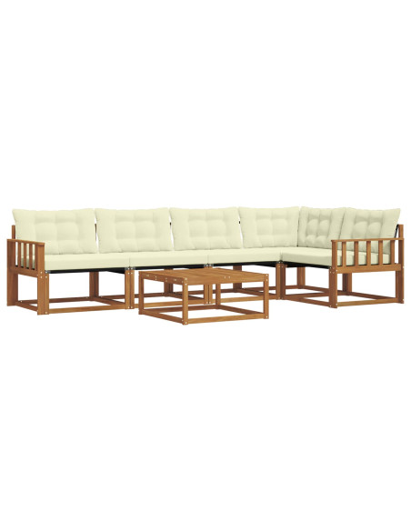 Set di divani con cuscino 6 pcs Naturale e Crema