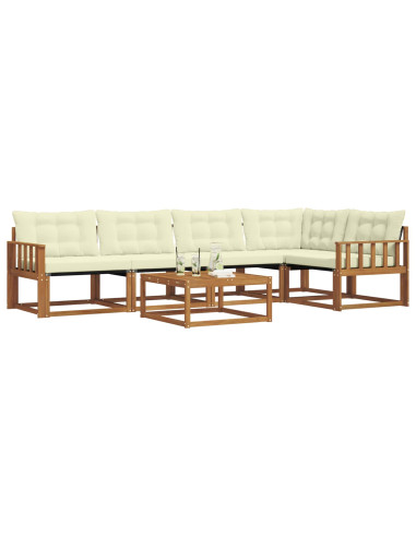 Set di divani con cuscino 6 pcs Naturale e Crema