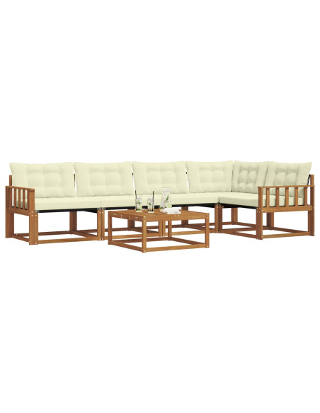 Set di divani con cuscino 6 pcs Naturale e Crema