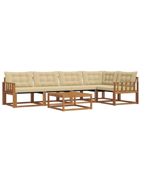 Set di divani con cuscino 6 pcs Naturale e Beige