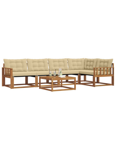 Set di divani con cuscino 6 pcs Naturale e Beige