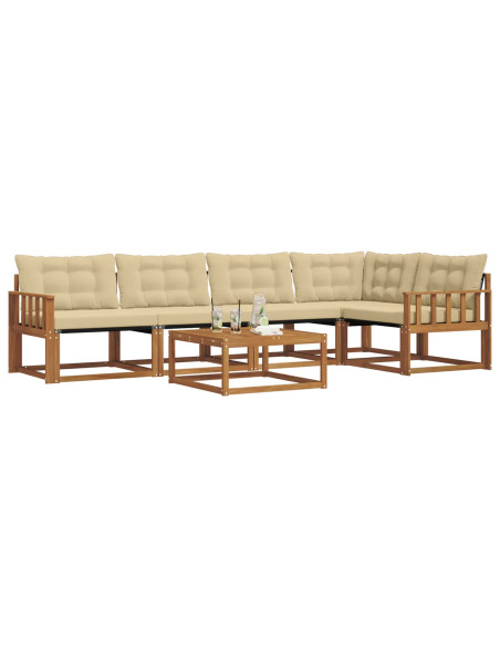 Set di divani con cuscino 6 pcs Naturale e Beige