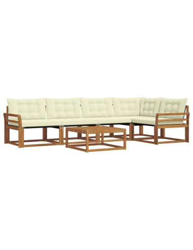 Set di divani con cuscino 6 pcs Naturale e Crema
