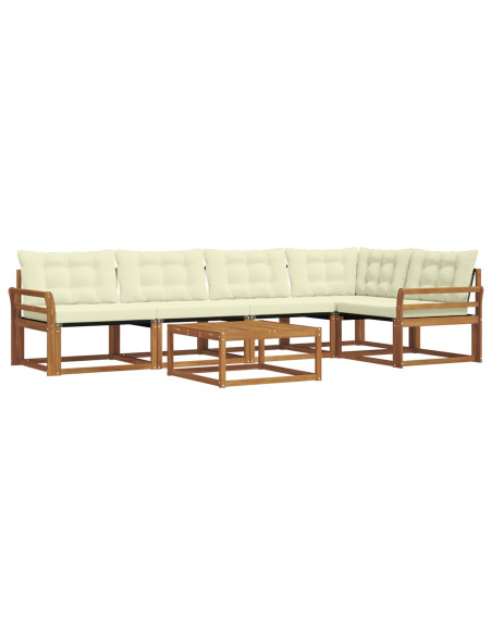 Set di divani con cuscino 6 pcs Naturale e Crema