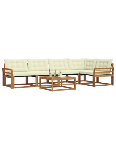 Set di divani con cuscino 6 pcs Naturale e Crema
