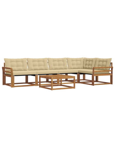 Set di divani con cuscino 6 pcs Naturale e Beige