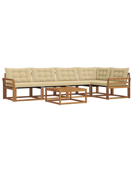 Set di divani con cuscino 6 pcs Naturale e Beige