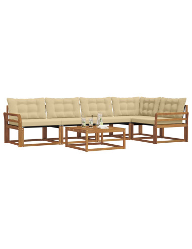 Set di divani con cuscino 6 pcs Naturale e Beige