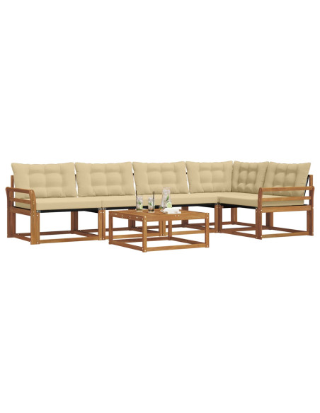 Set di divani con cuscino 6 pcs Naturale e Beige