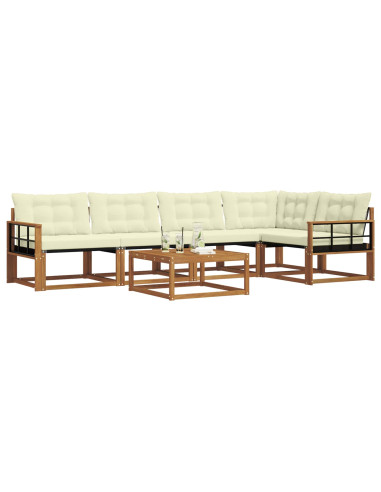 Set di divani con cuscino 6 pcs Naturale e Crema