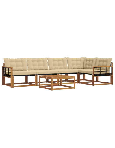 Set di divani con cuscino 6 pcs Naturale e Beige