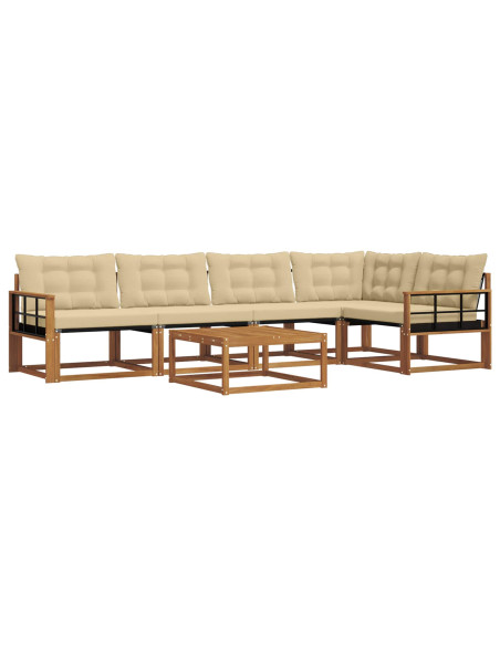 Set di divani con cuscino 6 pcs Naturale e Beige