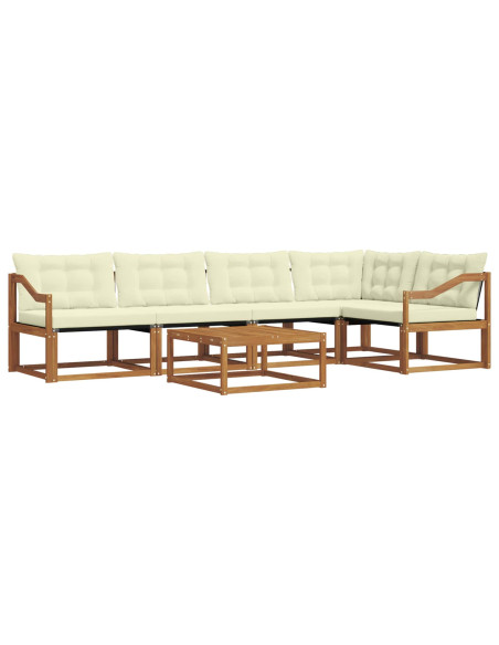 Set di divani con cuscino 6 pcs Naturale e Crema