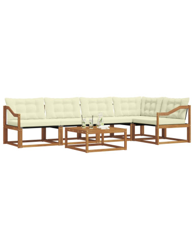 Set di divani con cuscino 6 pcs Naturale e Crema