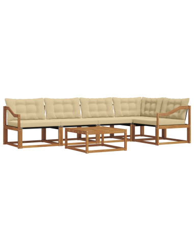 Set di divani con cuscino 6 pcs Naturale e Beige