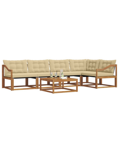 Set di divani con cuscino 6 pcs Naturale e Beige