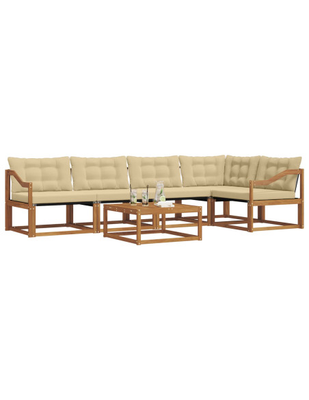 Set di divani con cuscino 6 pcs Naturale e Beige
