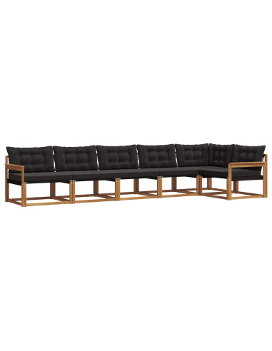 Set di divani con cuscino 6 pcs Naturale e Nero
