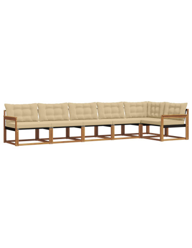 Set di divani con cuscino 6 pcs Naturale e Beige