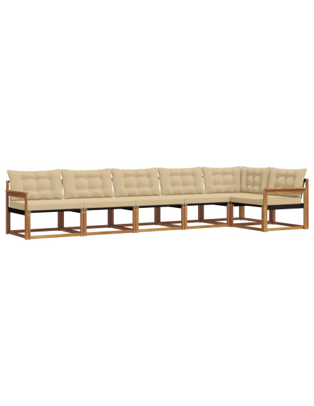 Set di divani con cuscino 6 pcs Naturale e Beige
