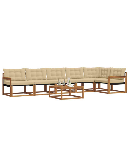 Set di divani con cuscino 7 pcs Naturale e Beige