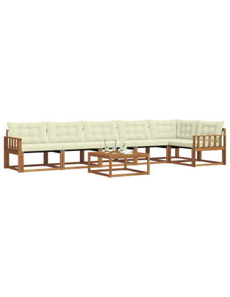 Set di divani con cuscino 7 pcs Naturale e Crema