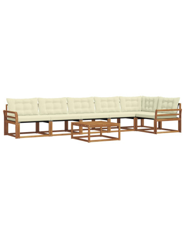 Set di divani con cuscino 7 pcs Naturale e Crema